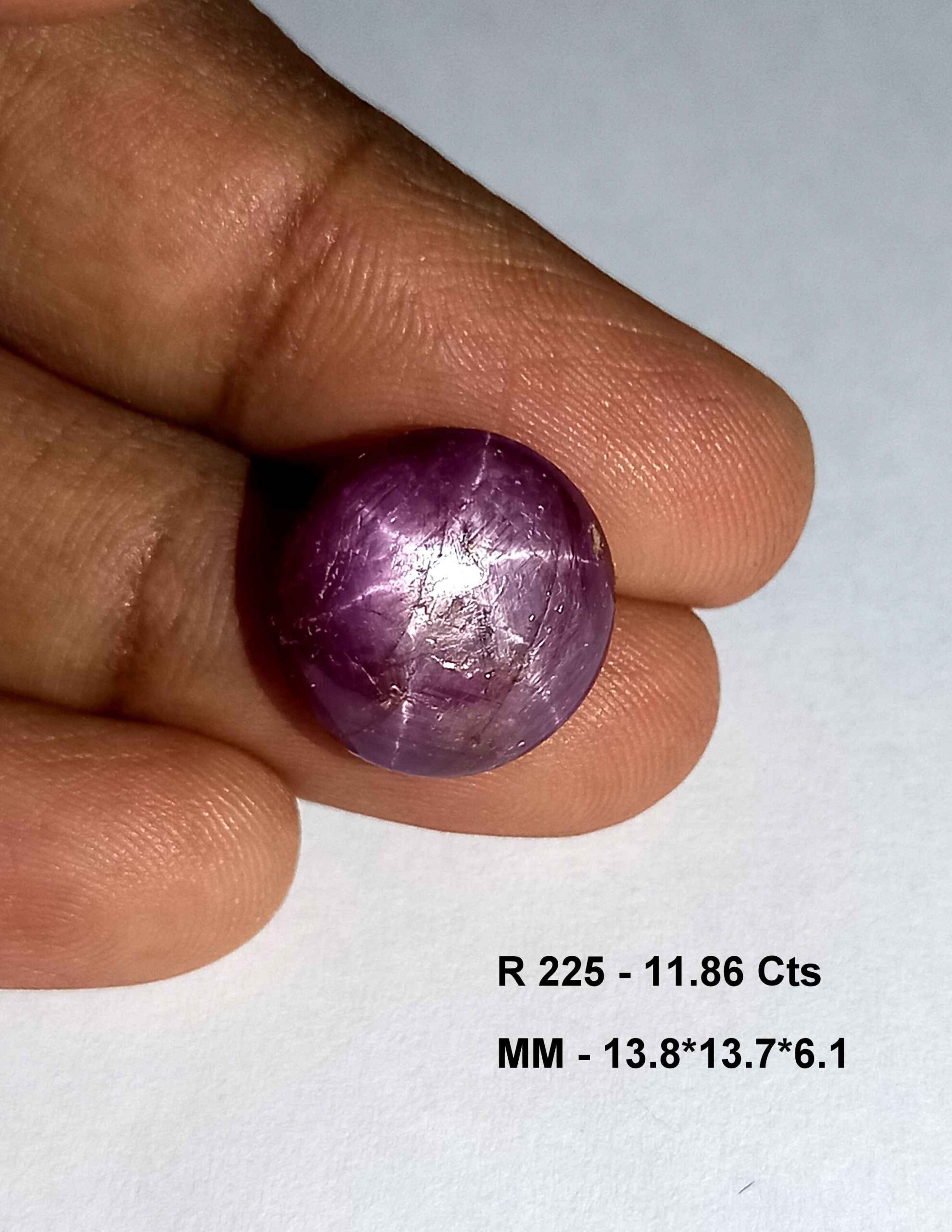 NaturalStarRubyGemstone1 11.86 Cts Natural African Star Ruby Gemstone Red Round Cabochon 13.8*13.7 MM R225