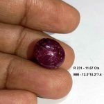 11.67 Cts Natural African Star Ruby Gemstone Red Oval Cabochon 12.2*10.2 MM R231