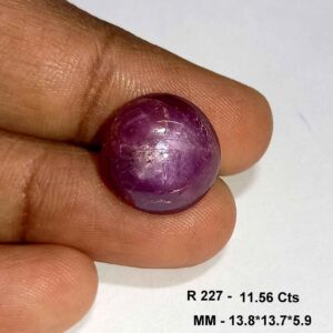 11.56 Cts Natural African Star Ruby Gemstone Red Round Cabochon 13.8*13.7 MM R227