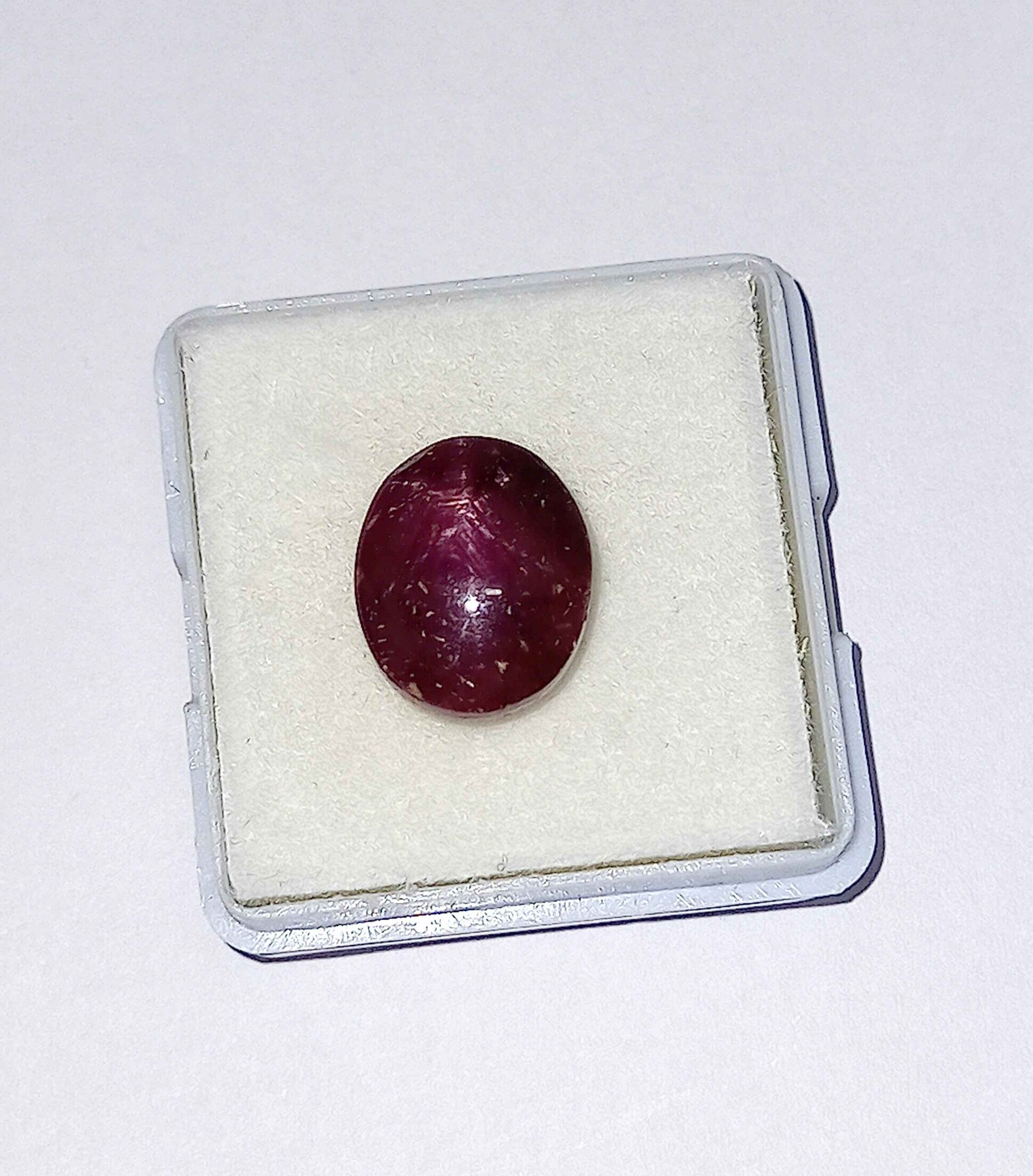 11.67 Cts Natural African Star Ruby Gemstone Red Oval Cabochon 12.2*10.2 MM R231