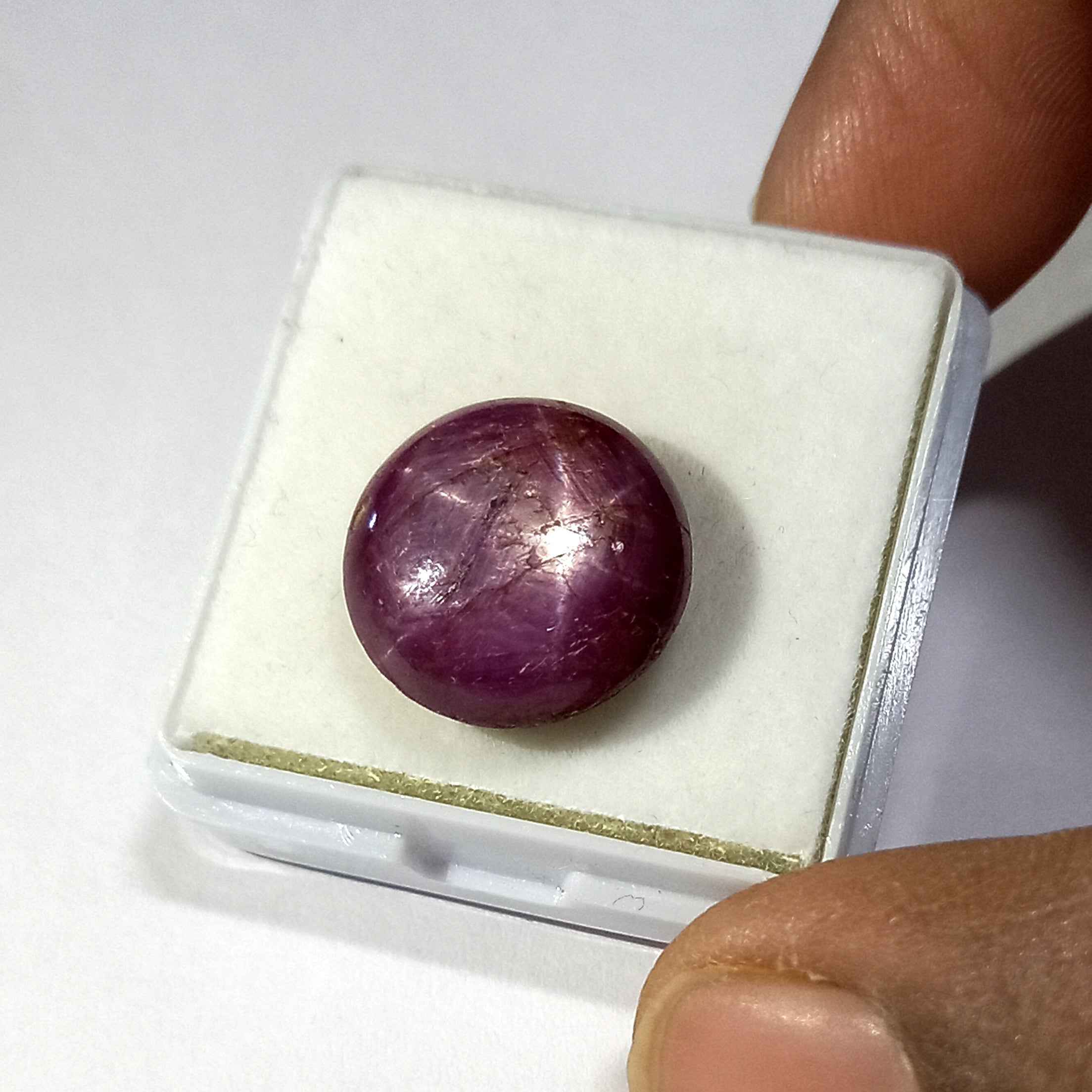 NaturalStarRubyGemstone8 11.86 Cts Natural African Star Ruby Gemstone Red Round Cabochon 13.8*13.7 MM R225