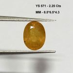 2.25 Cts Yellow Sapphire Natural Bangkok Gemstone Oval Cut 8.5*6.5 MM YS571