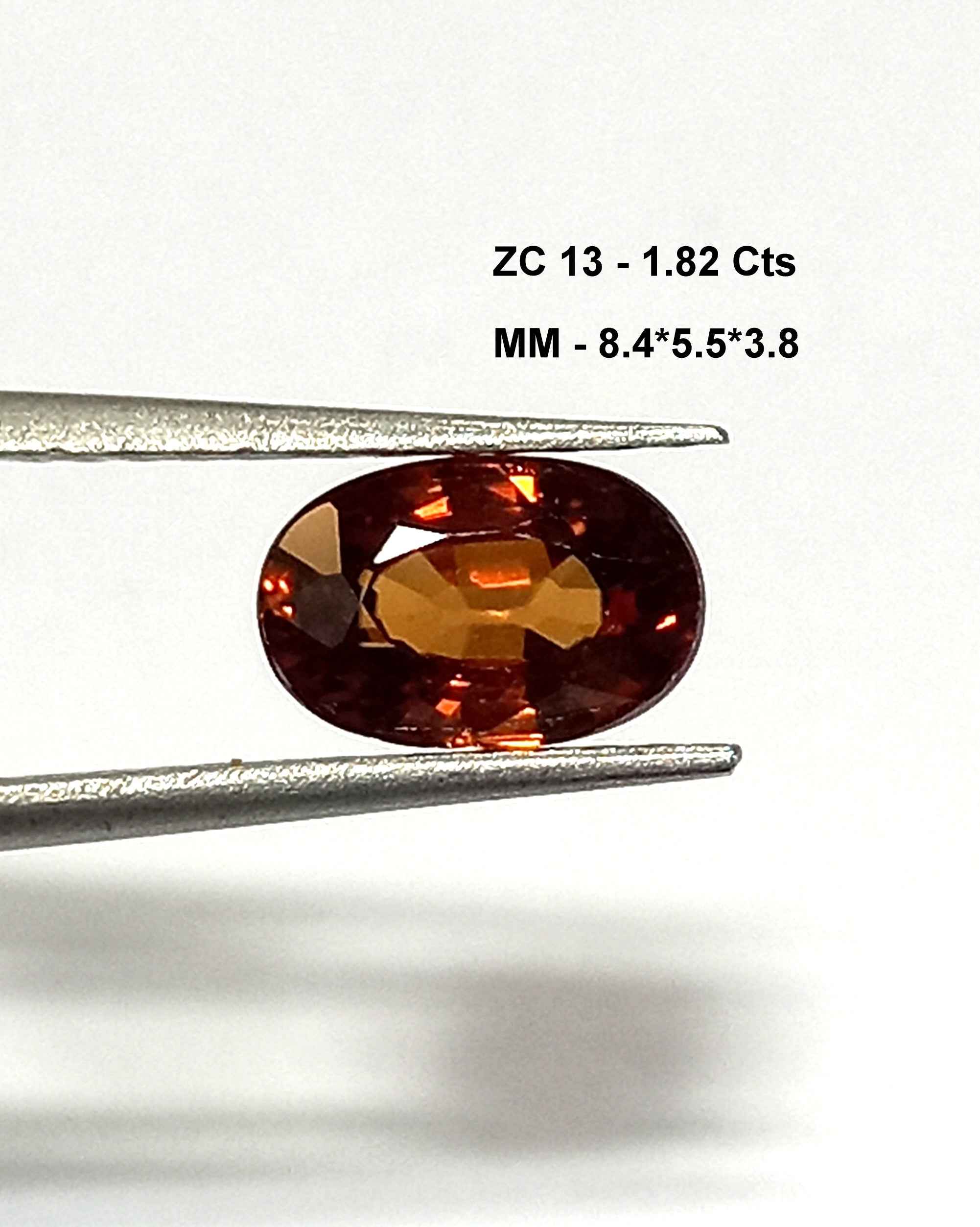1.82 Cts Natural Tanzania Zircon Gemstone Oval Cut Brown Color 8.4*5.5 MM ZC13