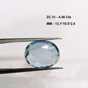 4.46 Cts Cambodian Blue Zircon Gemstone Oval Cut 13.1*10.5 MM ZC31