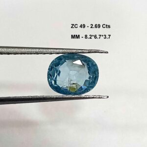 2.69 Cts Zircon Natural Cambodian Gemstone Oval Cut 8.2*6.7 MM ZC49