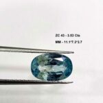 3.53 Cts Natural Cambodian Zircon Blue Gemstone Oval Cut 11.7*7.3 MM ZC43