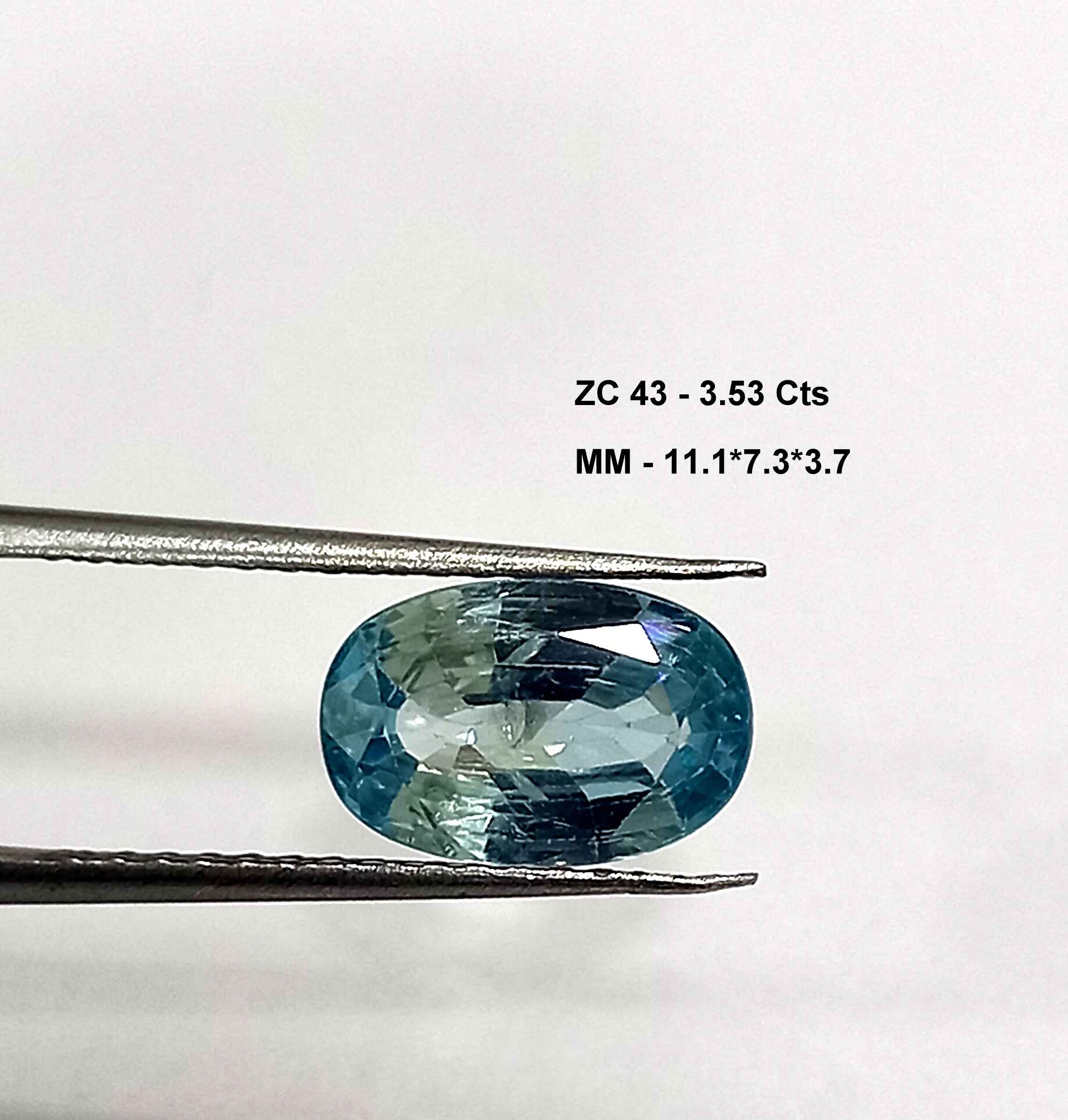 NaturalZirconGemstone1_199419d5-bb0b-4e16-97fa-57fb6ba2a25c 3.53 Cts Natural Cambodian Zircon Blue Gemstone Oval Cut 11.7*7.3 MM ZC43