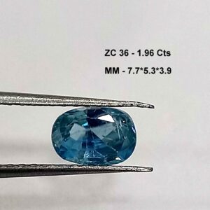 1.96 Cts Natural Cambodian Zircon Gemstone Oval Cut 7.7*5.3 MM ZC36