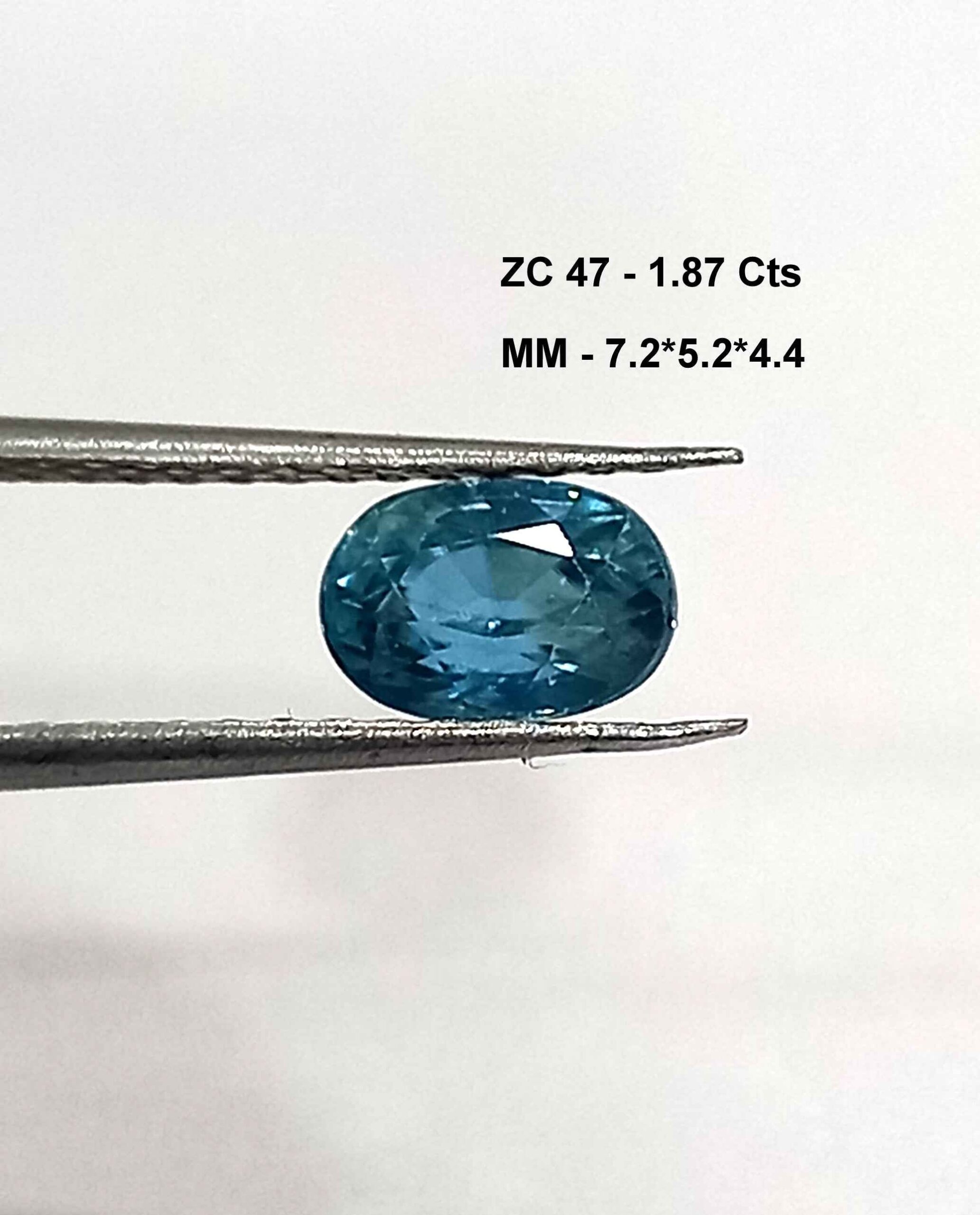 1.87 Cts Natural Cambodian Zircon Gemstone Oval Cut 7.2*5.2 MM ZC47