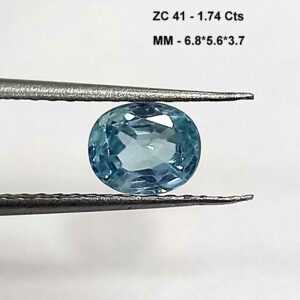 1.74 Cts Oval Cut Natural Cambodian Zircon Gemstone 6.8*5.6 MM ZC41