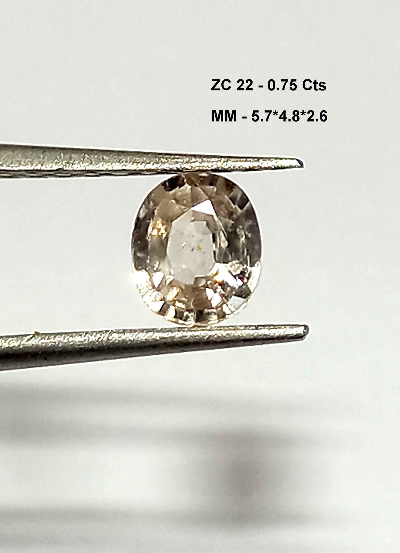 0.75 Cts Natural Tanzania Zircon Gemstone Oval Cut 5.7*4.8 MM ZC22