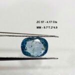 4.17 Cts Natural Cambodian Zircon Gemstone Oval Cut Blue Color 9.7*7.2 MM ZC57