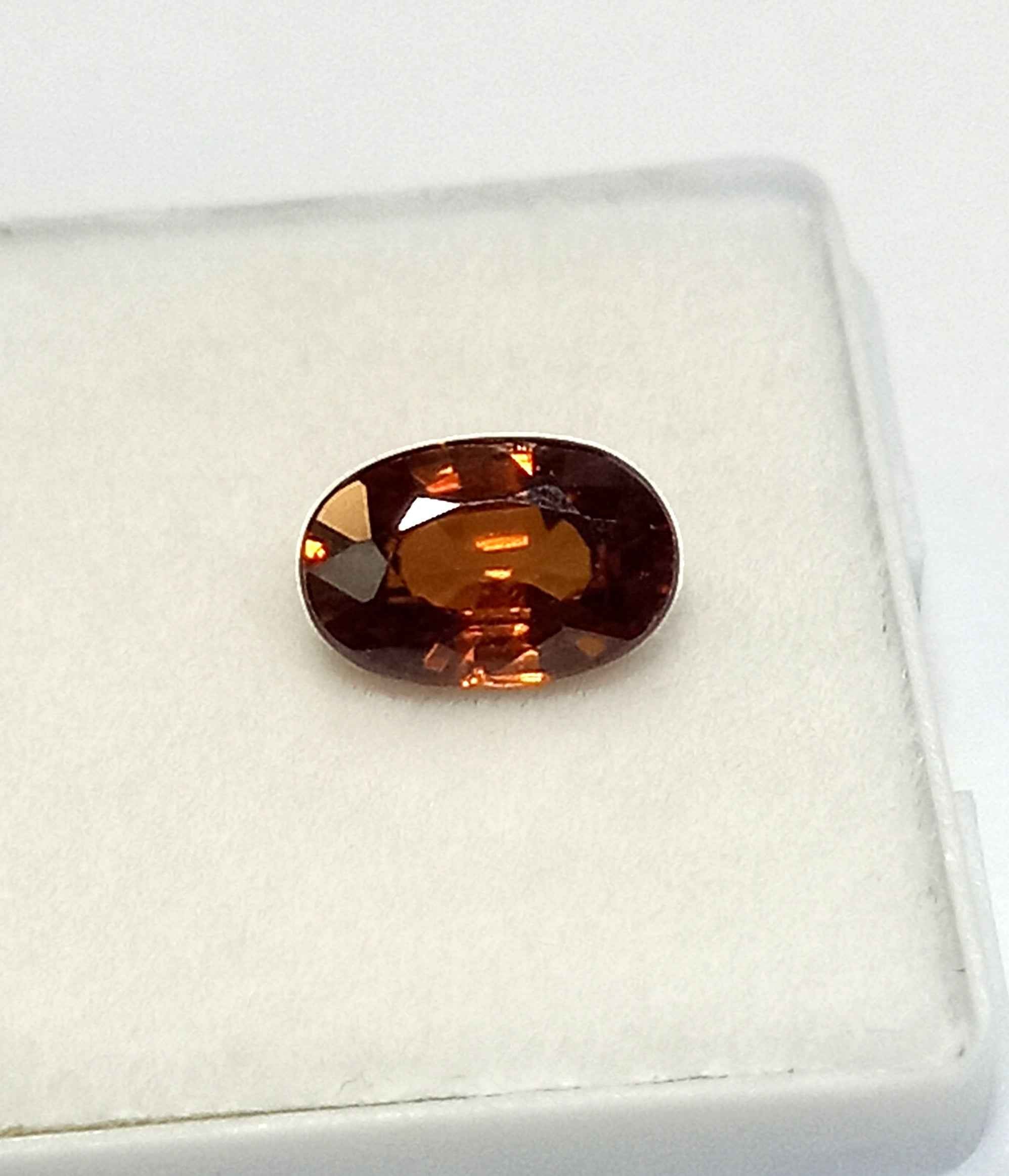 1.82 Cts Natural Tanzania Zircon Gemstone Oval Cut Brown Color 8.4*5.5 MM ZC13