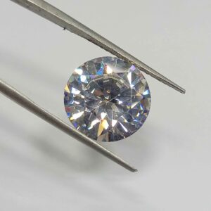 15.26 Cts Natural Cambodian Zircon Gemstone Round Cut White Color 14*14 MM ZC27