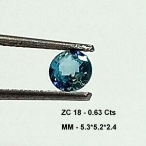 0.63 Cts Round Cut Natural Tanzania Zircon Gemstone 5.3*5.2 MM ZC18