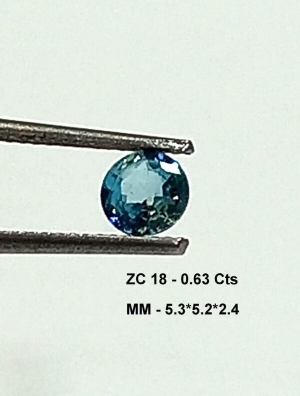 0.63 Cts Round Cut Natural Tanzania Zircon Gemstone 5.3*5.2 MM ZC18
