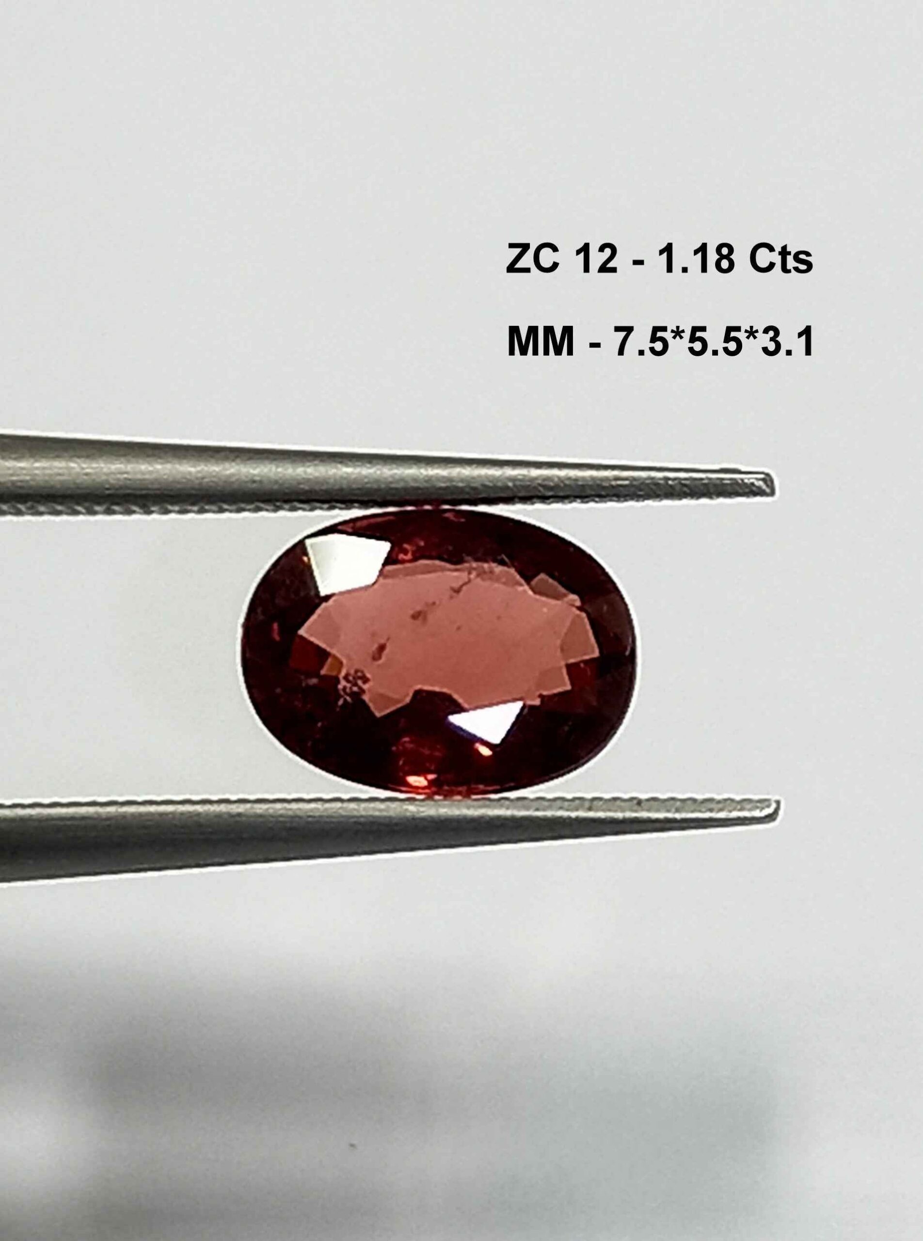 1.18 Cts Natural Tanzania Zircon Gemstone Oval Cut 7.5*5.5 MM ZC12