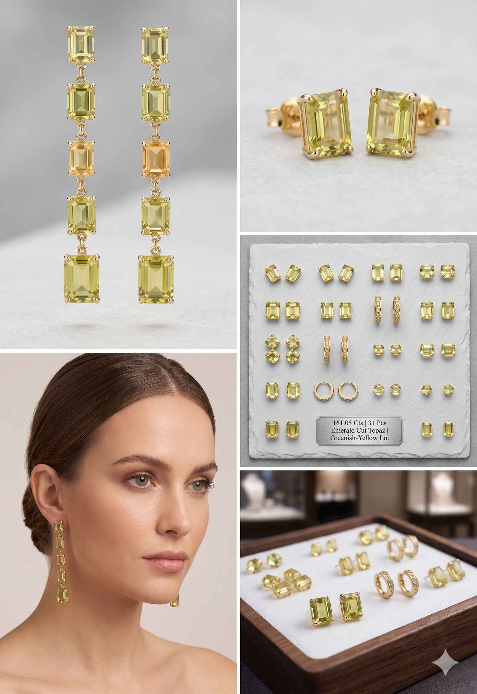 Yellow Topaz Gemstones Lot 31 Pcs 161.05 Cts Emerald Cut 7-10 MM - Image 3