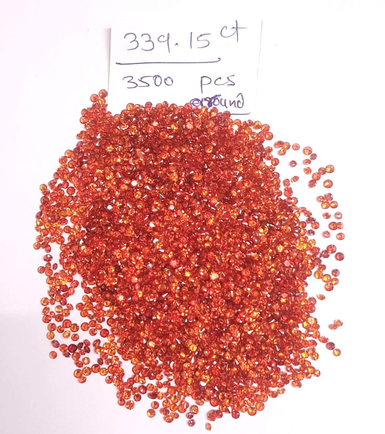 Orange Cubic Zirconia Round Gemstones