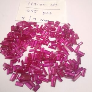 Red Octagon Cut Synthetic CZ Stones