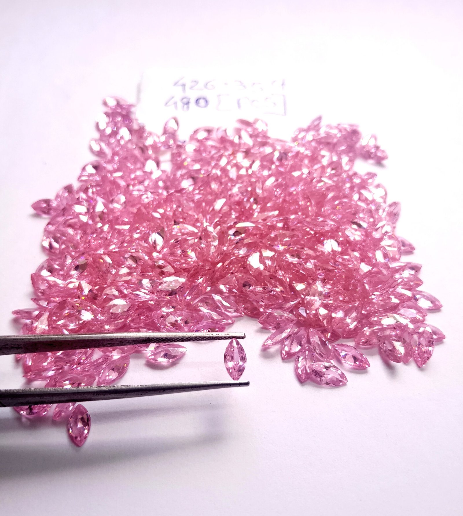 Pink Marquise Synthetic CZ Gemstones 426.35 Cts 480 Pcs - Image 2