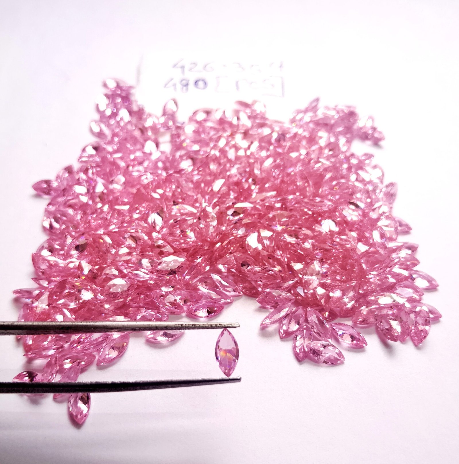 Pink Marquise Synthetic CZ Gemstones 426.35 Cts 480 Pcs - Image 3