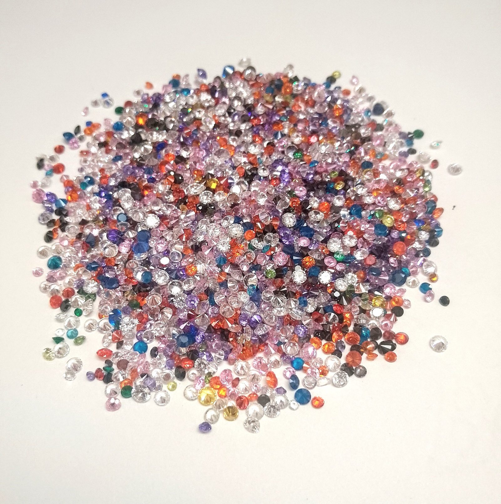 Multi-Color Cubic Zirconia Round Cut Gemstones 404.65 Cts 3500 Pieces 2-4mm - Image 5