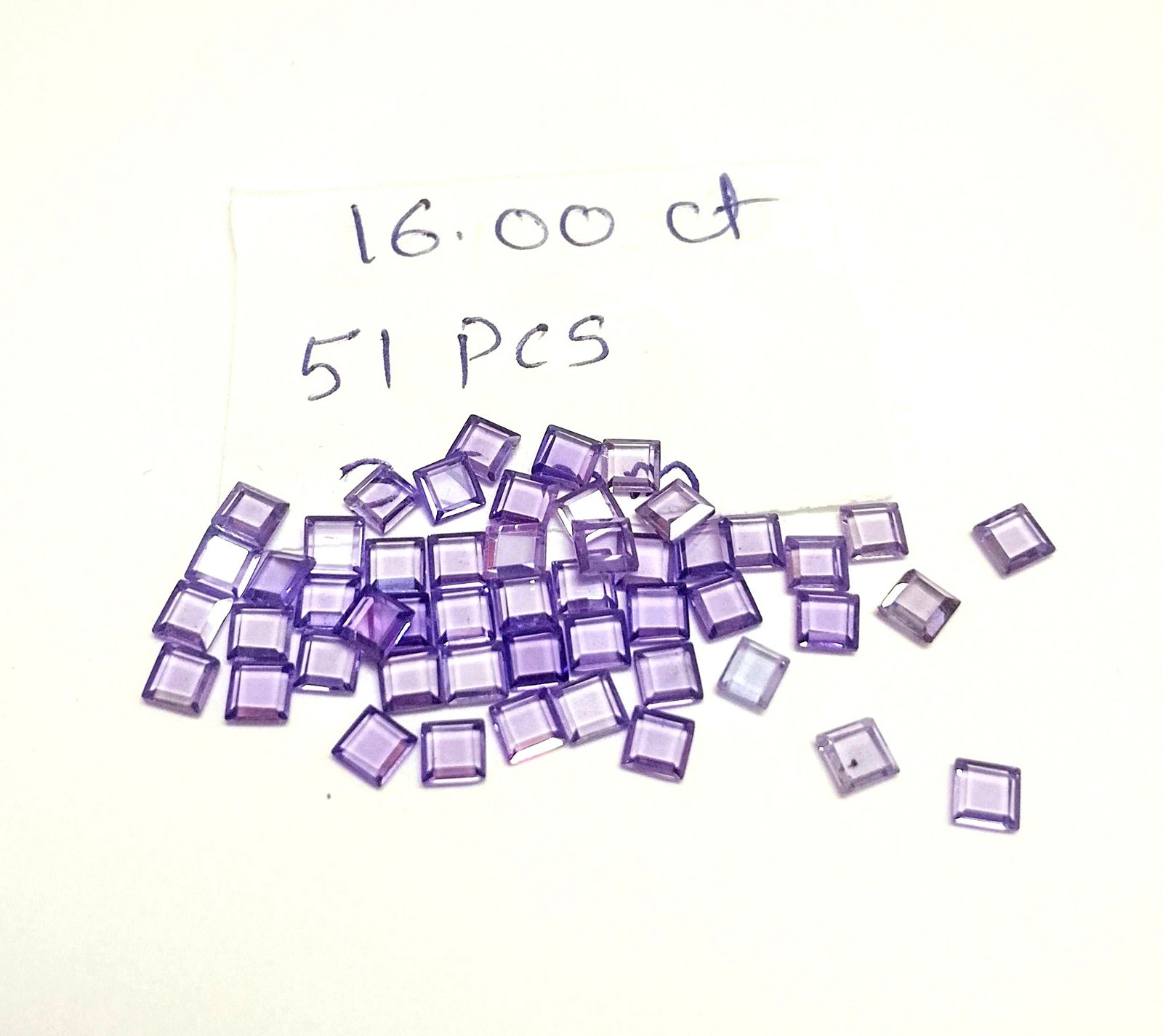 Purple Synthetic CZ Stones Princess Cut