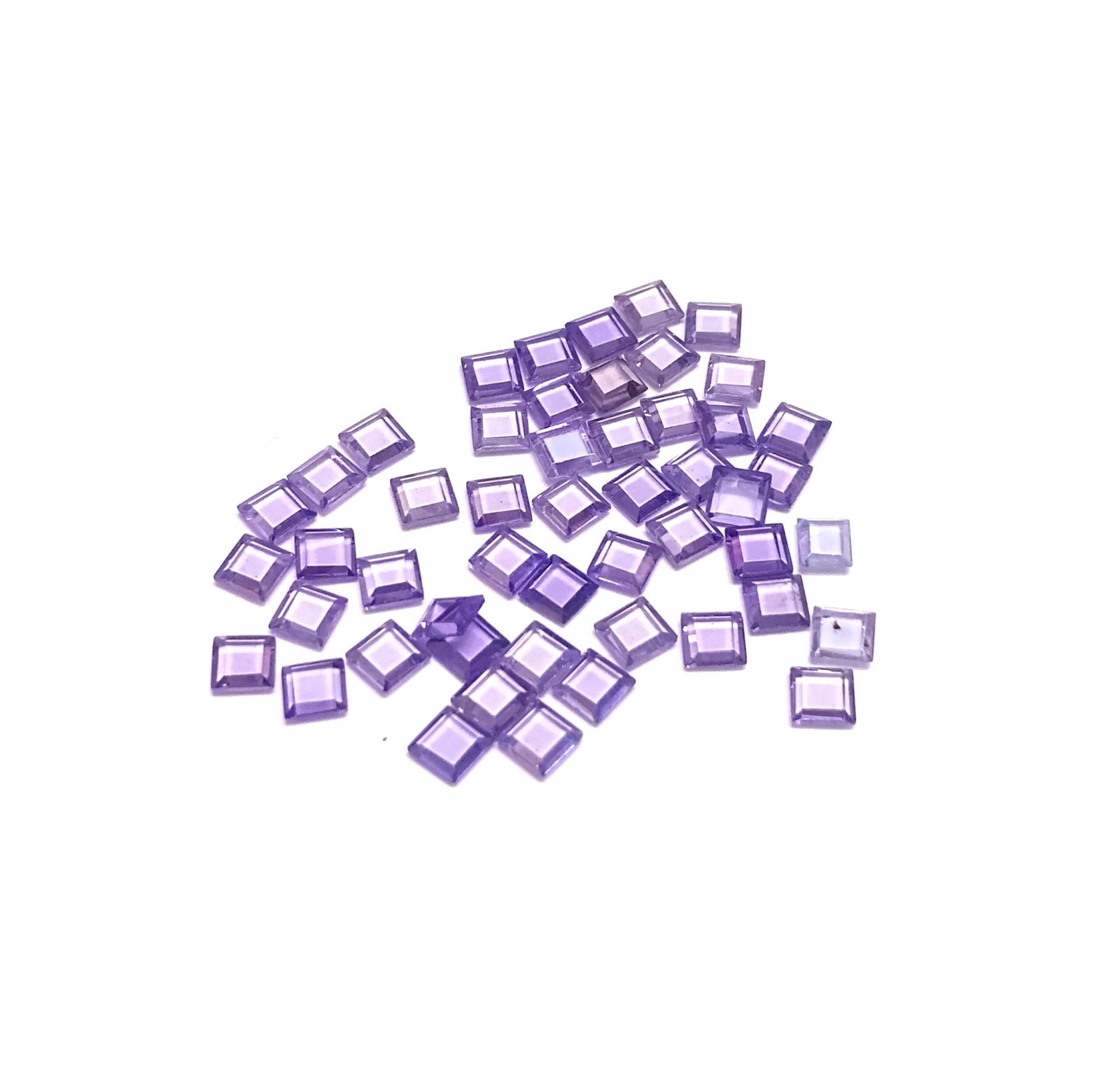 Purple Synthetic CZ Stones Princess Cut 16.00 Cts 51 Pcs 3.5 MM - Image 3
