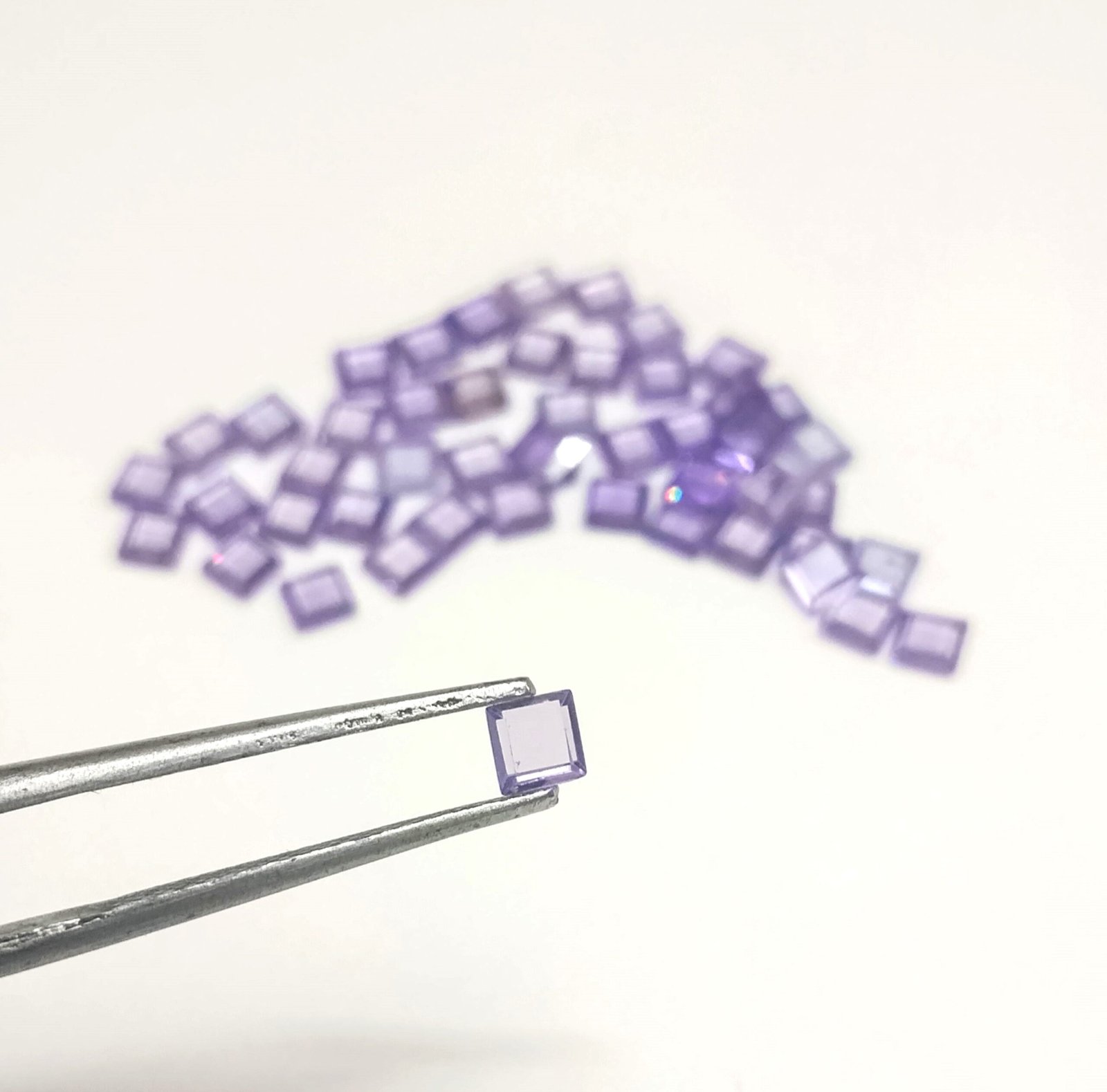 Purple Synthetic CZ Stones Princess Cut 16.00 Cts 51 Pcs 3.5 MM - Image 6