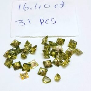 Green Synthetic CZ Stones 16.40 Cts 31 Pcs Princess Cut 4mm CZ-110