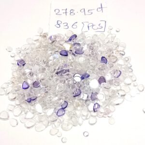 White Purple Synthetic CZ Stones Polki