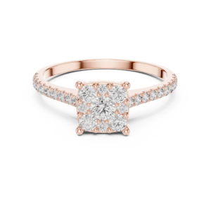 0.61 Cts Round Cut Certified Lab Grown Gold Diamond Ring