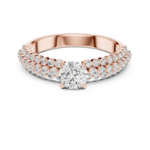 1.04 Cts Round Cut Certified Lab Grown Gold Diamond Ring