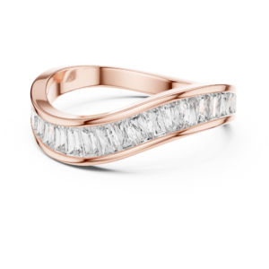 0.891 Cts Baguette Cut Certified Lab Grown Gold Diamond Ring