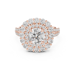 2.41 Cts Round Cut Certified Lab Grown Gold Diamond Ring