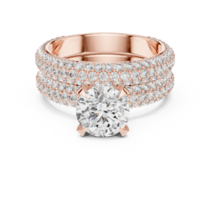 3.57 Cts Round Cut Certified Lab Grown Gold Diamond Ring