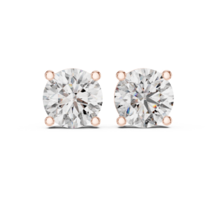 4.00 Cts Solitaire Round Cut Lab Grown Diamond Earrings