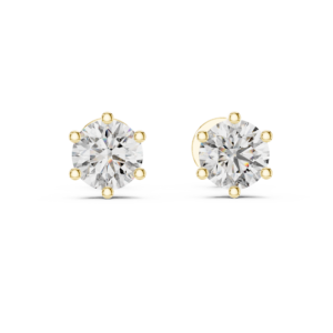 1.22 Cts Solitaire Round Cut Lab Grown Diamond Earrings