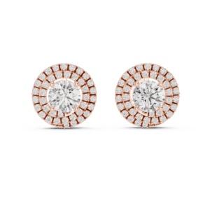 3.42 Cts Solitaire Round Cut Lab Grown Diamond Earrings