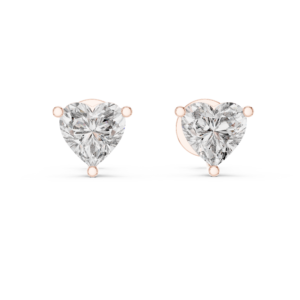 1.50 Cts Solitaire Heart Cut Lab Grown Diamond Earrings