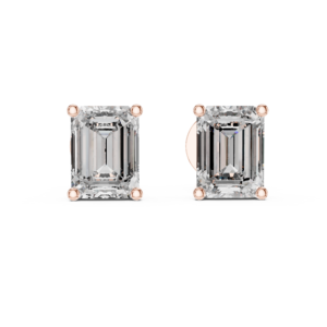 2.50 Cts Solitaire Emerald Cut Lab Grown Diamond Earrings