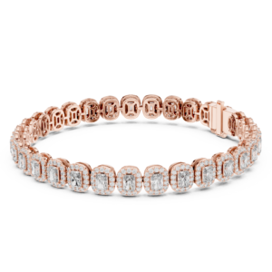 7.04 Cts Radiant Cut Lab Grown Gold Diamond Bracelet