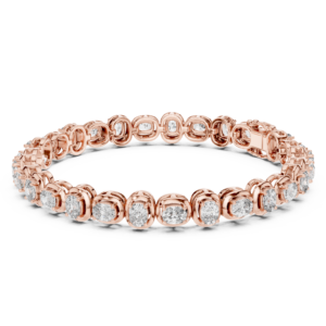 6.82 Cts Cushion Cut Lab Grown Gold Diamond Bracelet