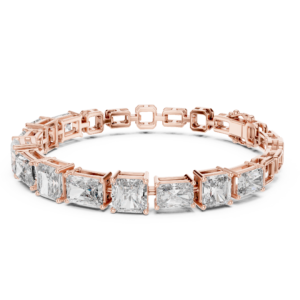 13.44 Cts Radiant Cut Lab Grown Gold Diamond Bracelet
