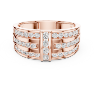 0.74 Cts Round Cut Lab Grown Gold Diamond Men's Ring