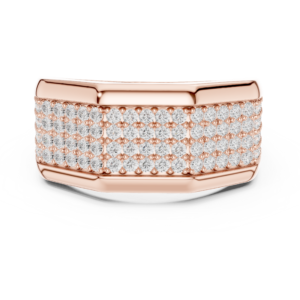 1.20 Cts Round Cut Lab Grown Diamond Gold Men's Ring
