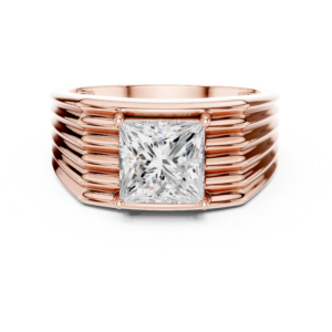 2.30 Cts Princess Cut Lab Grown Diamond Gold Men's Ring
