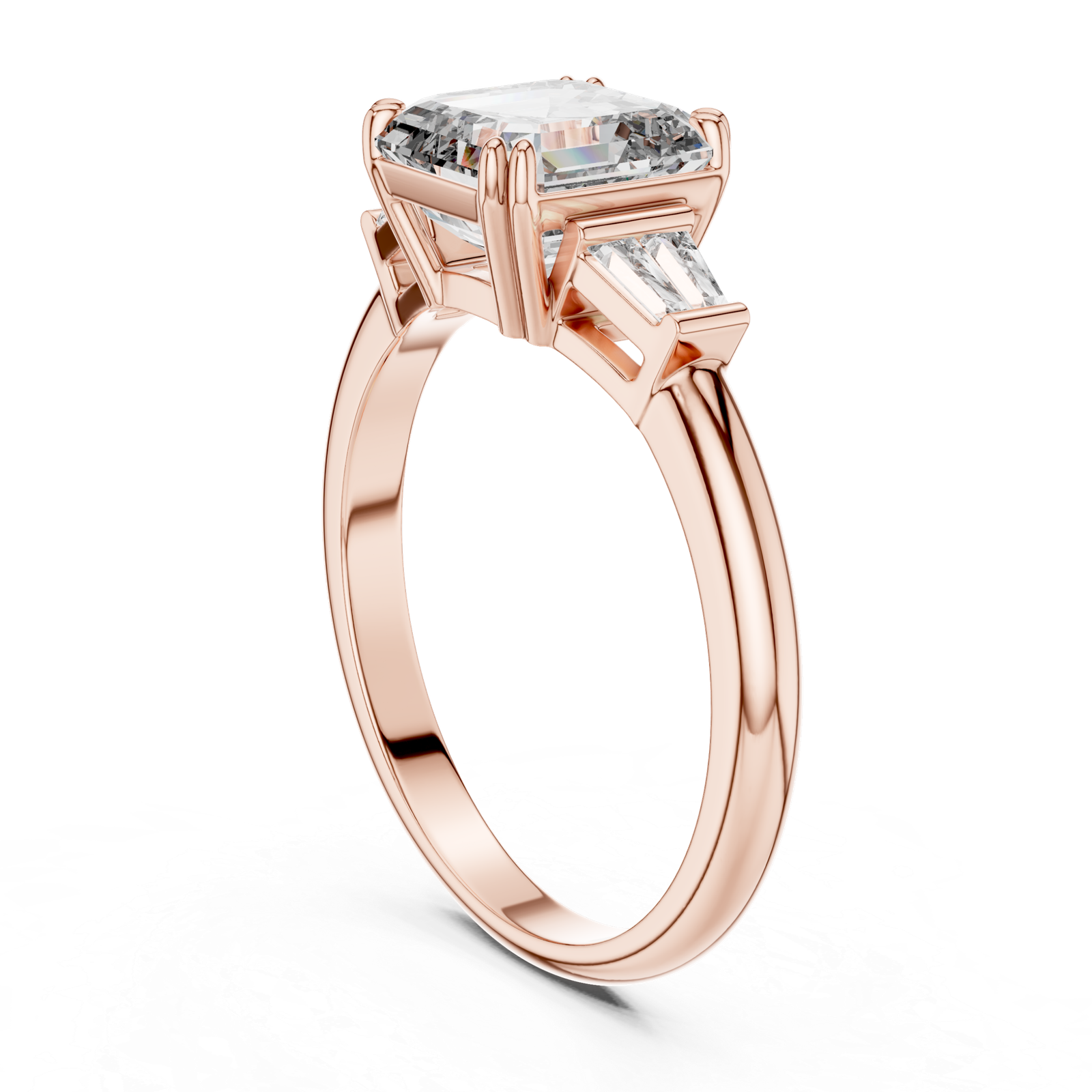 1.80 Cts Certified Emerald Cut Lab Grown Diamond Solitaire Engagement Ring