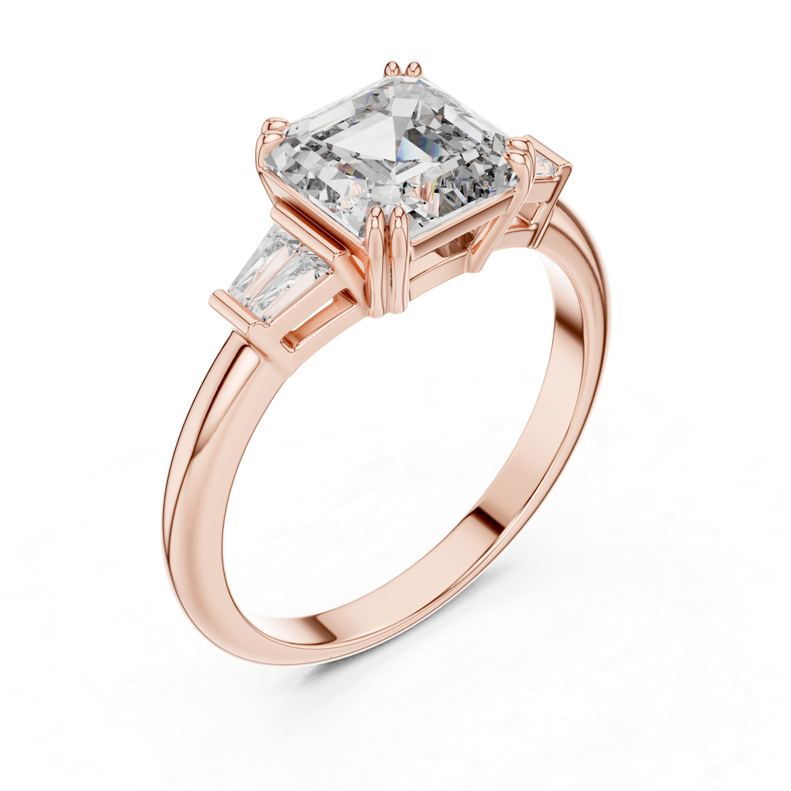 1.80 Cts Certified Emerald Cut Lab Grown Diamond Solitaire Engagement Ring